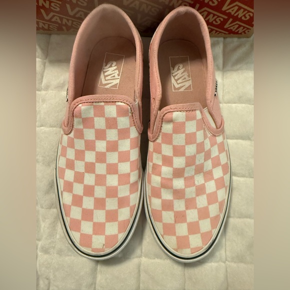 Vans Pink Checkered Slip-On Shoes - Asher - Picture 3 of 15